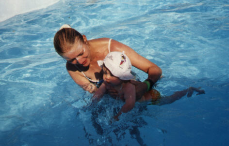 Première leçon de natation